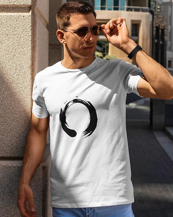 Zen Enso Circle Minimalist T-Shirt – White | PD Clori