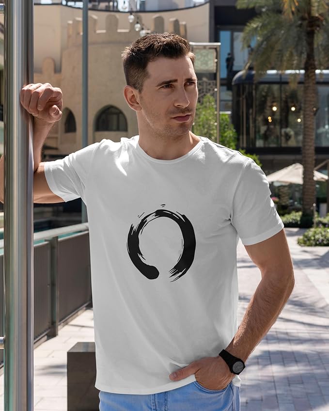 Zen Enso Circle Minimalist T-Shirt – White | PD Clori