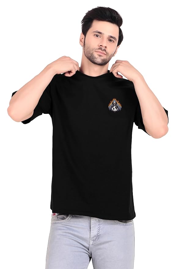 Men’s Black Graphic T-Shirt – Grim Reaper Globe Print | Streetwear Style