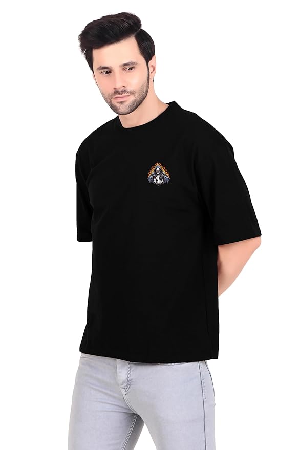 Men’s Black Graphic T-Shirt – Grim Reaper Globe Print | Streetwear Style