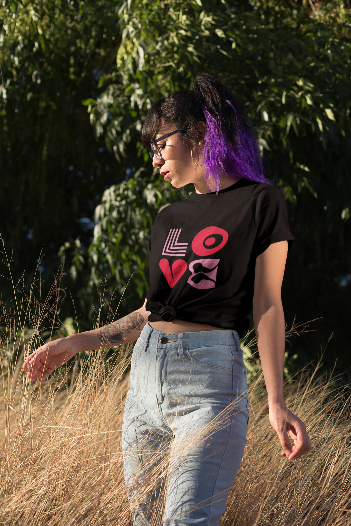 Retro LOVE Graphic Printed T-Shirt