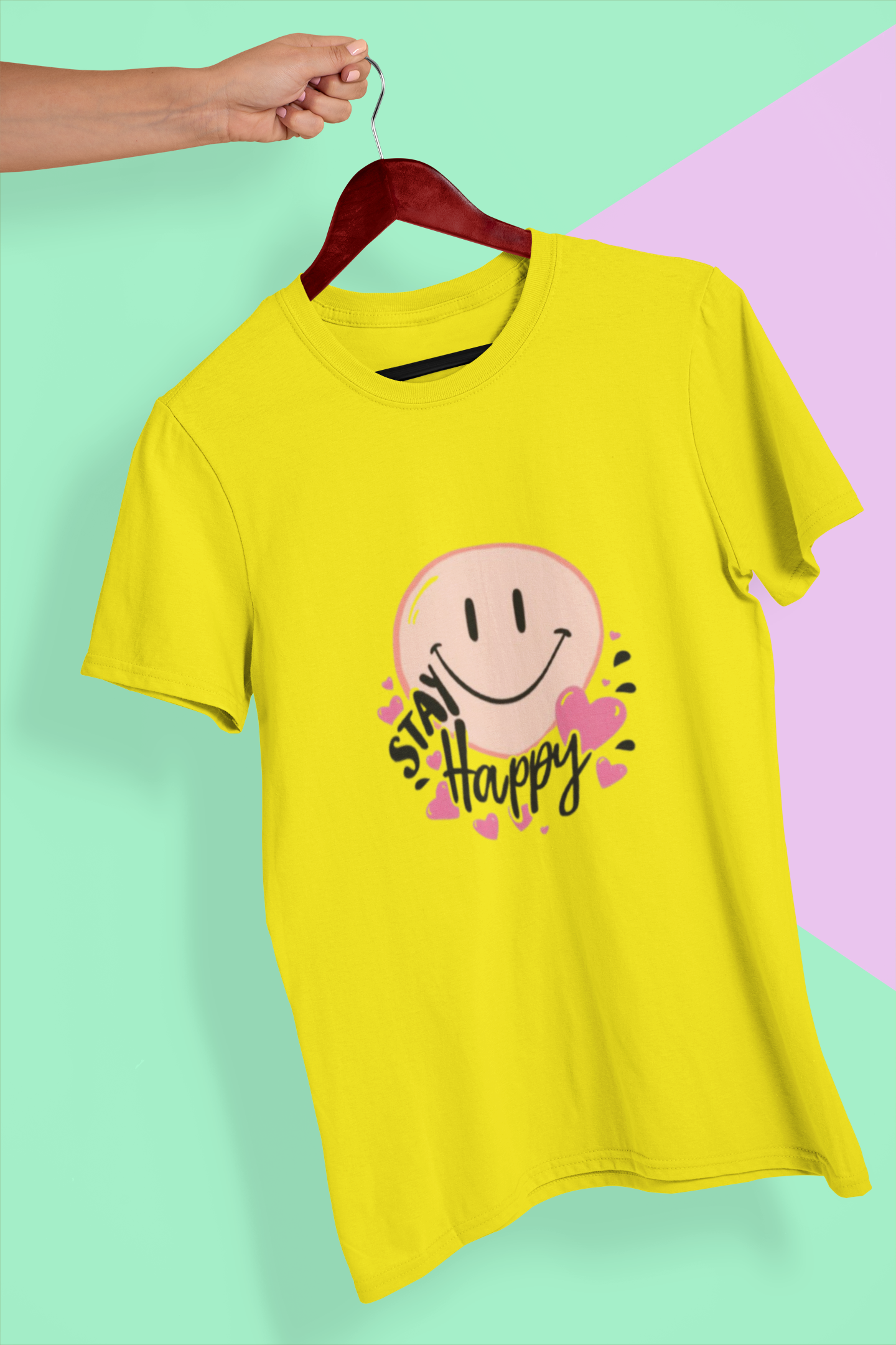 Stay Happy Smiley Graphic T-Shirt