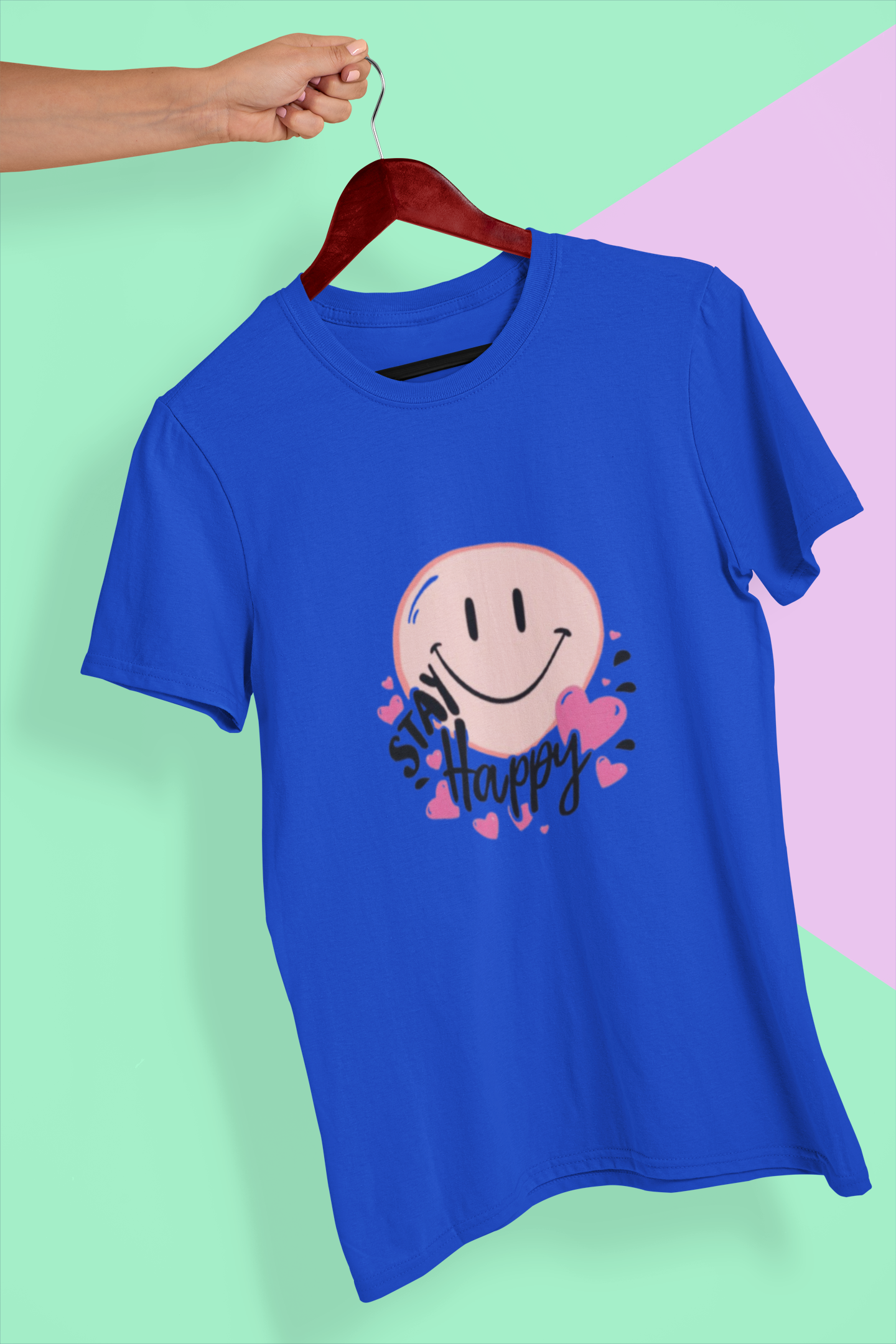 Stay Happy Smiley Graphic T-Shirt