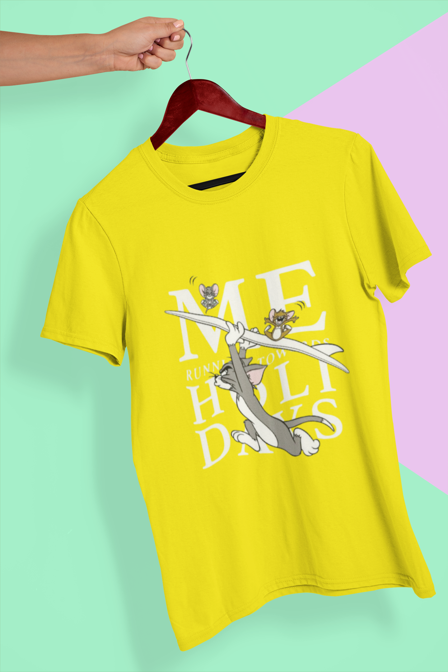 “Me Running Towards Holidays” Blue Graphic Tee – PD Clori’s Weekend Escape Edition