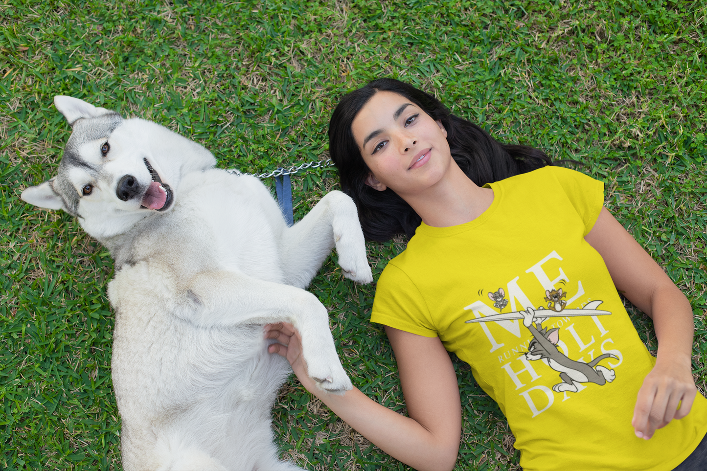 “Me Running Towards Holidays” Blue Graphic Tee – PD Clori’s Weekend Escape Edition