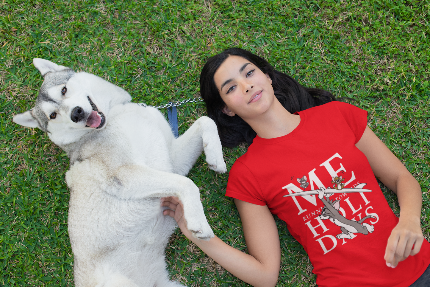 “Me Running Towards Holidays” Blue Graphic Tee – PD Clori’s Weekend Escape Edition