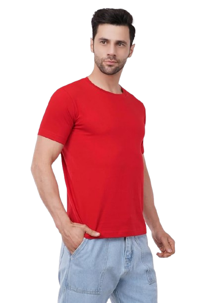 Plain Round Neck Black & Blue Men’s T-Shirt