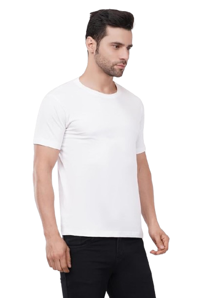 Plain Round Neck Black & Blue Men’s T-Shirt