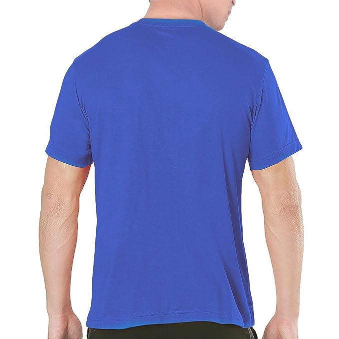 Men's Blue "Positive Thinking Installing"Round Neck T-Shirt