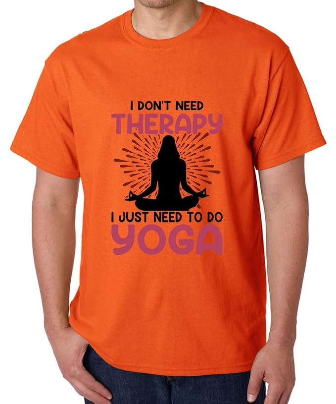 I Don’t Need Therapy, I Just Need Yoga Red Motivational Graphic T-Shirt for Men