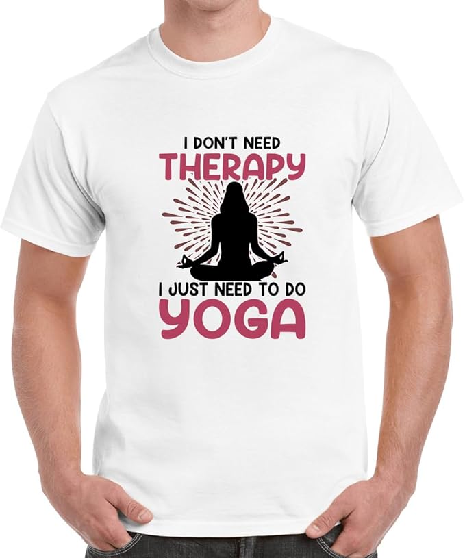 I Don’t Need Therapy, I Just Need Yoga Red Motivational Graphic T-Shirt for Men