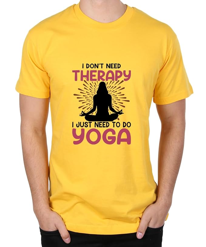 I Don’t Need Therapy, I Just Need Yoga Red Motivational Graphic T-Shirt for Men