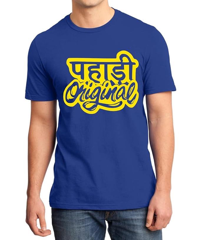 "Pahadi Original" Bold Typography Men's T-Shirt