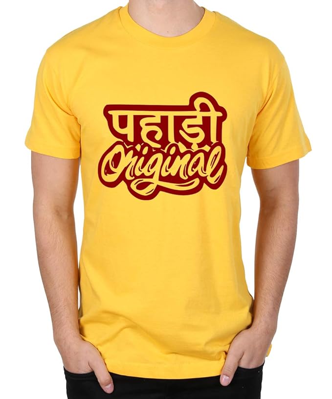 "Pahadi Original" Bold Typography Men's T-Shirt