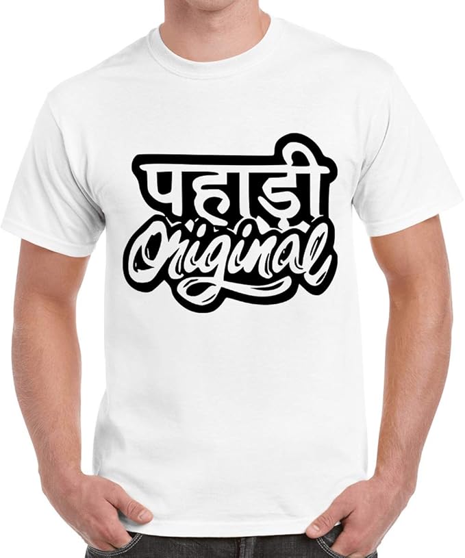 "Pahadi Original" Bold Typography Men's T-Shirt