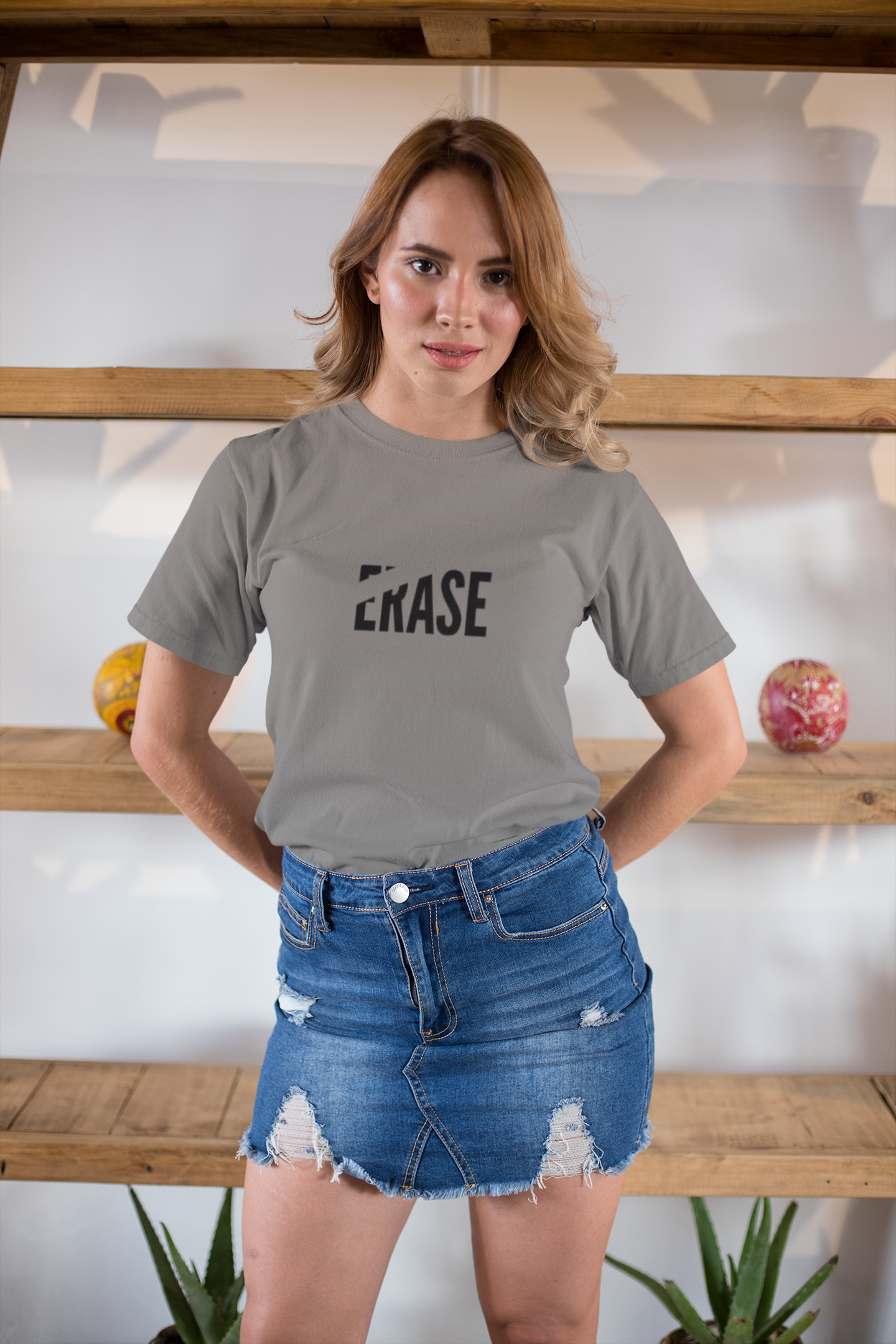 "ERASE" Bold Red Statement T-Shirt – PD Clori