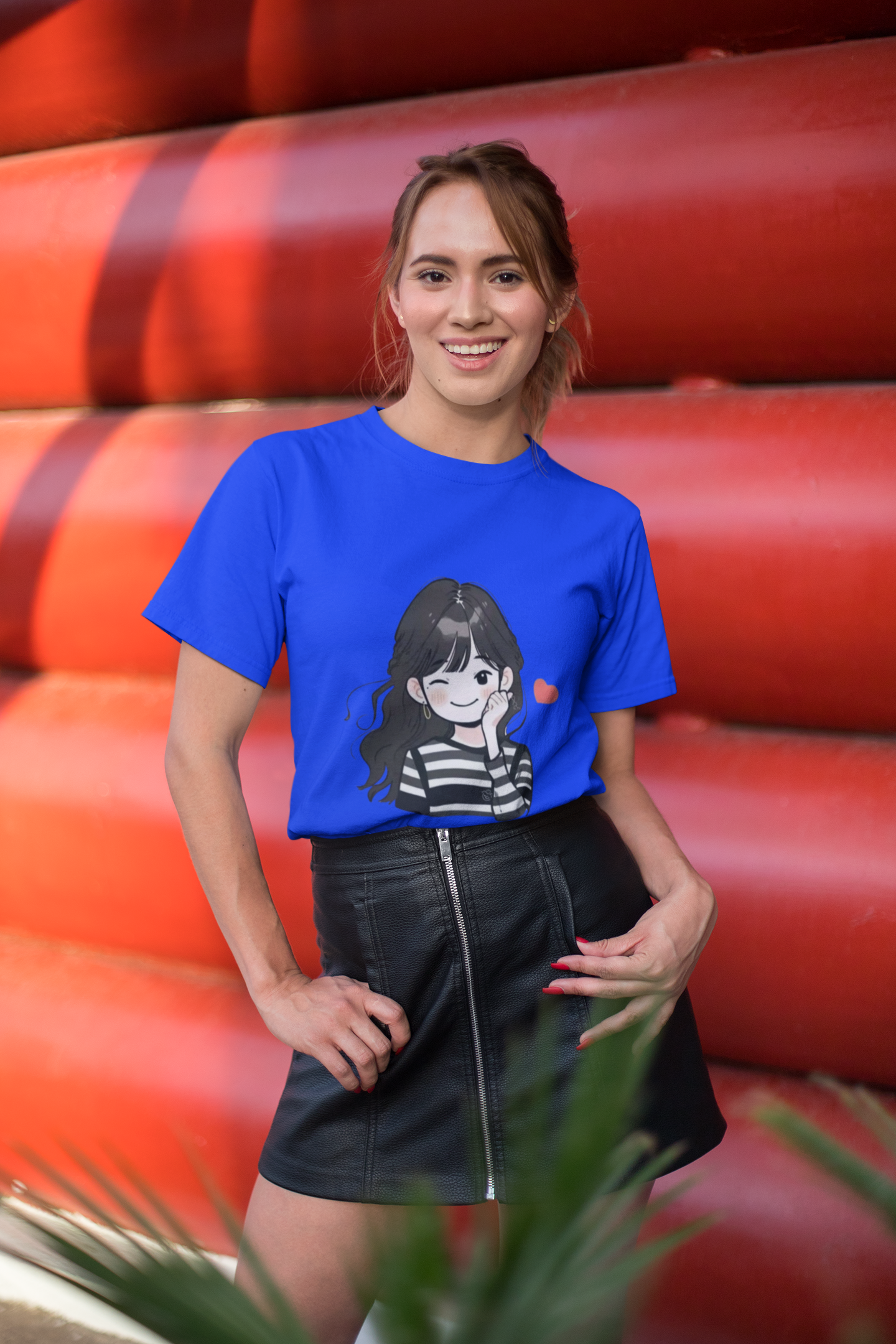 "Wink & Blush" Girl Graphic T-Shirt – PD Clori