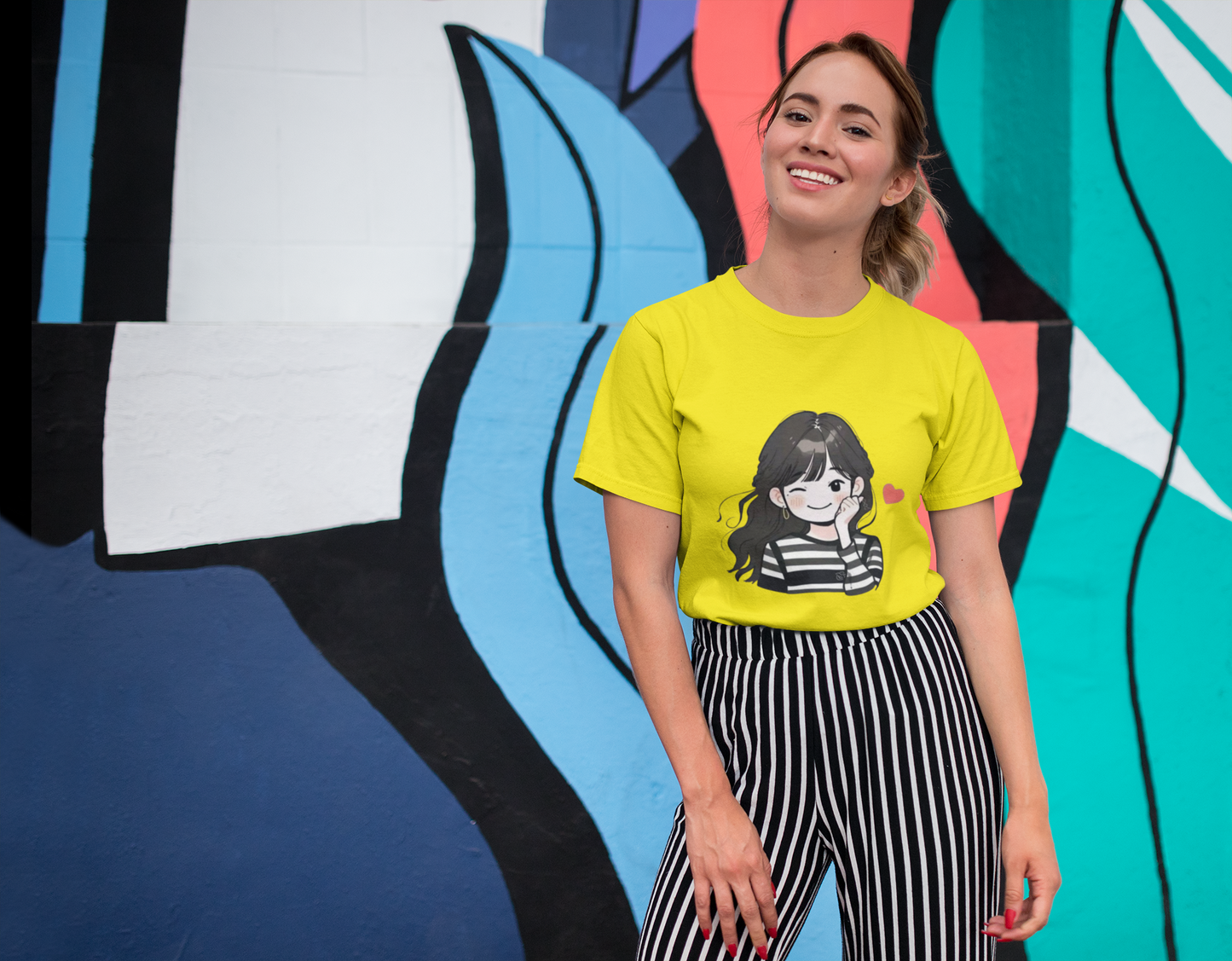 "Wink & Blush" Girl Graphic T-Shirt – PD Clori