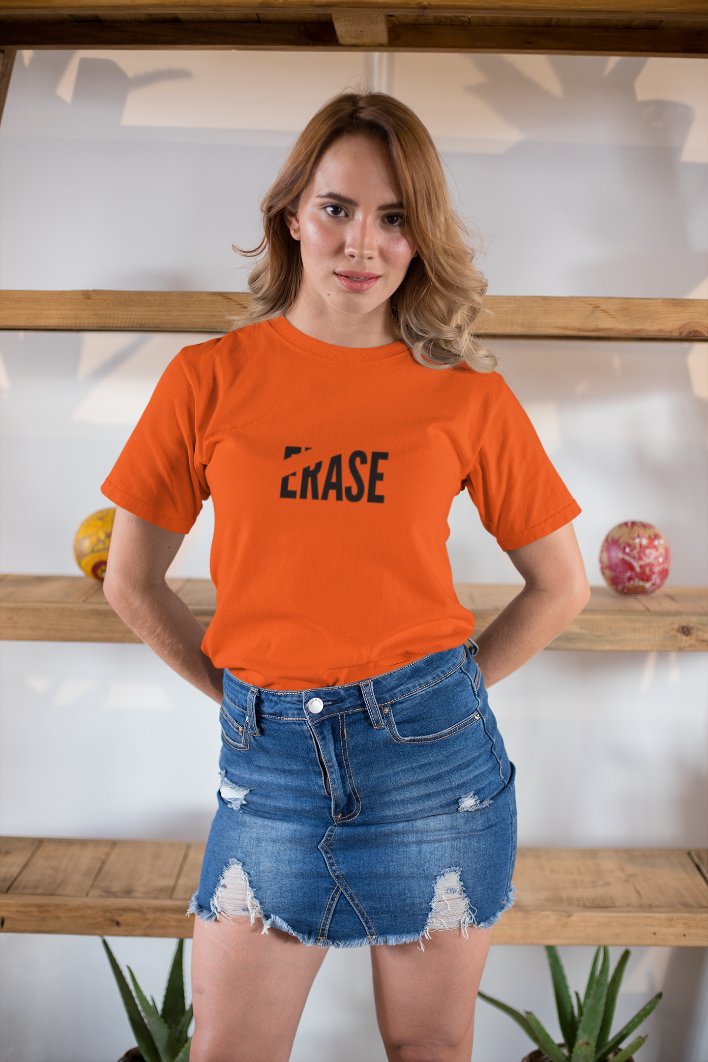 "ERASE" Bold Red Statement T-Shirt – PD Clori
