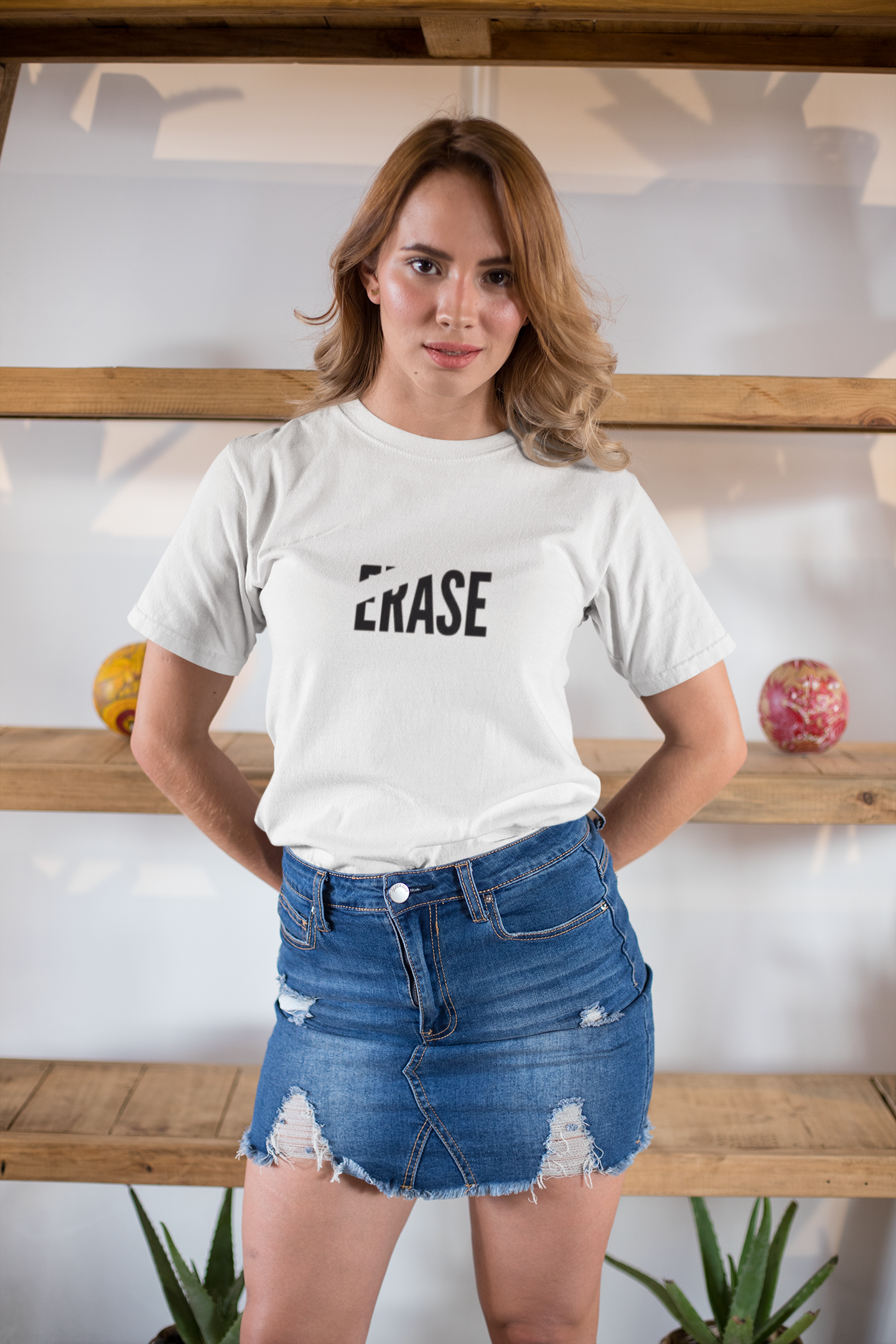 "ERASE" Bold Red Statement T-Shirt – PD Clori
