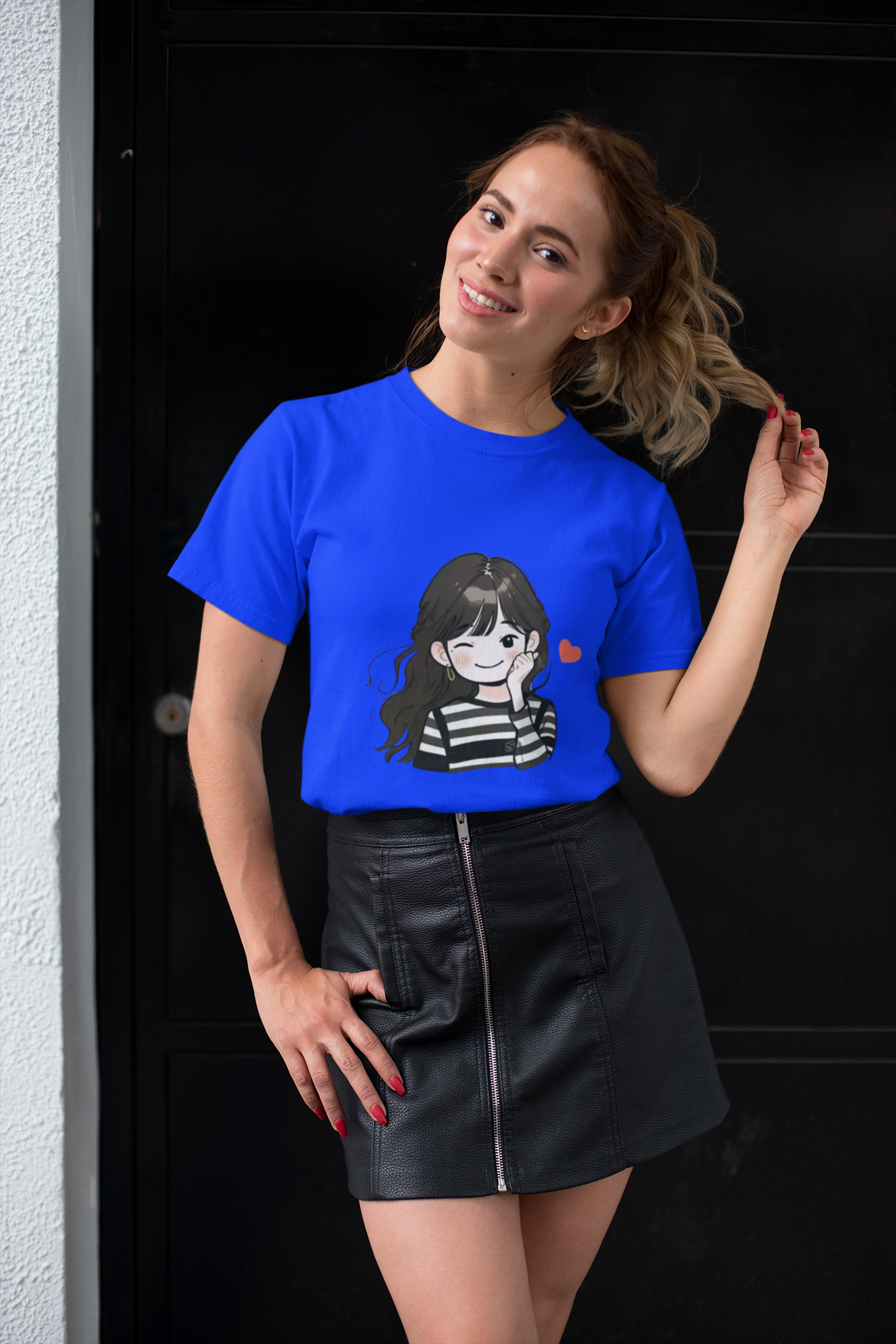 "Wink & Blush" Girl Graphic T-Shirt – PD Clori