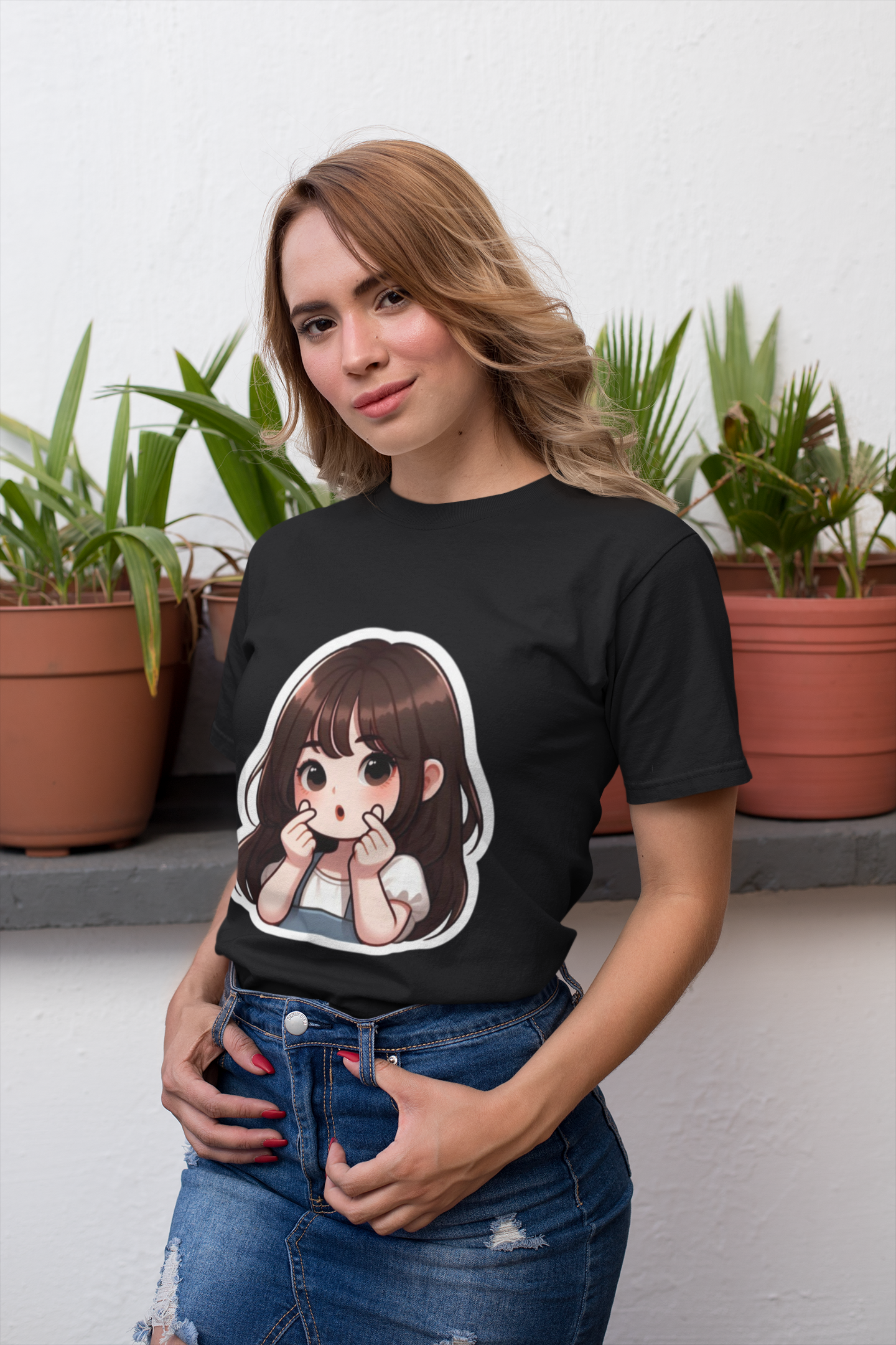 "Cute Heart Pose" Girl Graphic T-Shirt – PD Clori