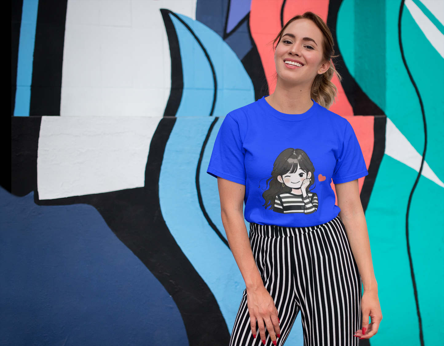 "Wink & Blush" Girl Graphic T-Shirt – PD Clori