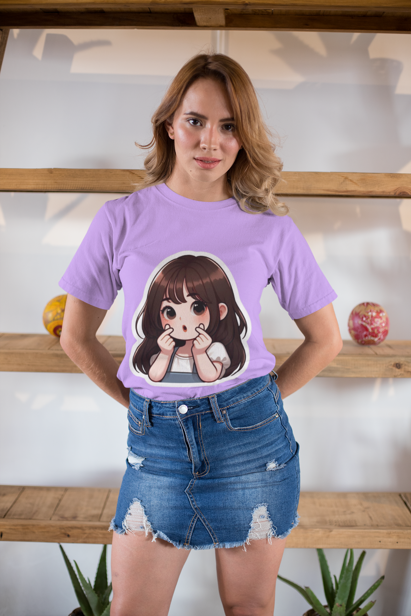 "Cute Heart Pose" Girl Graphic T-Shirt – PD Clori