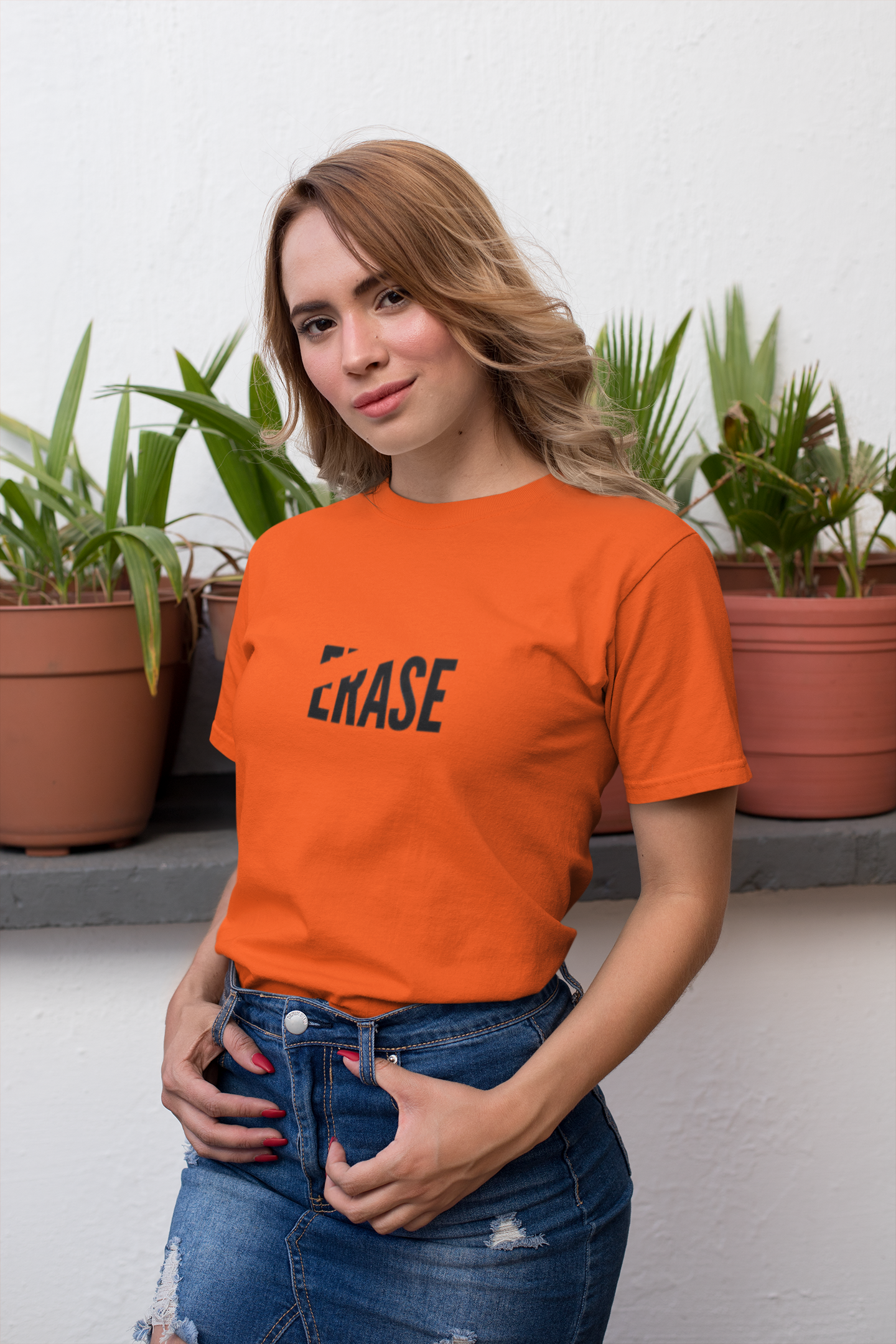 "ERASE" Bold Red Statement T-Shirt – PD Clori