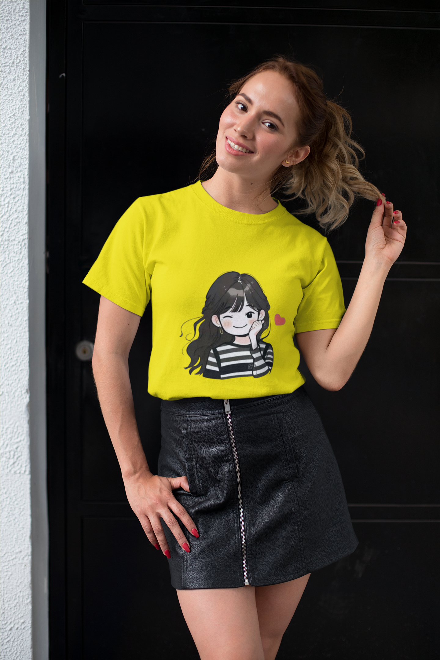 "Wink & Blush" Girl Graphic T-Shirt – PD Clori