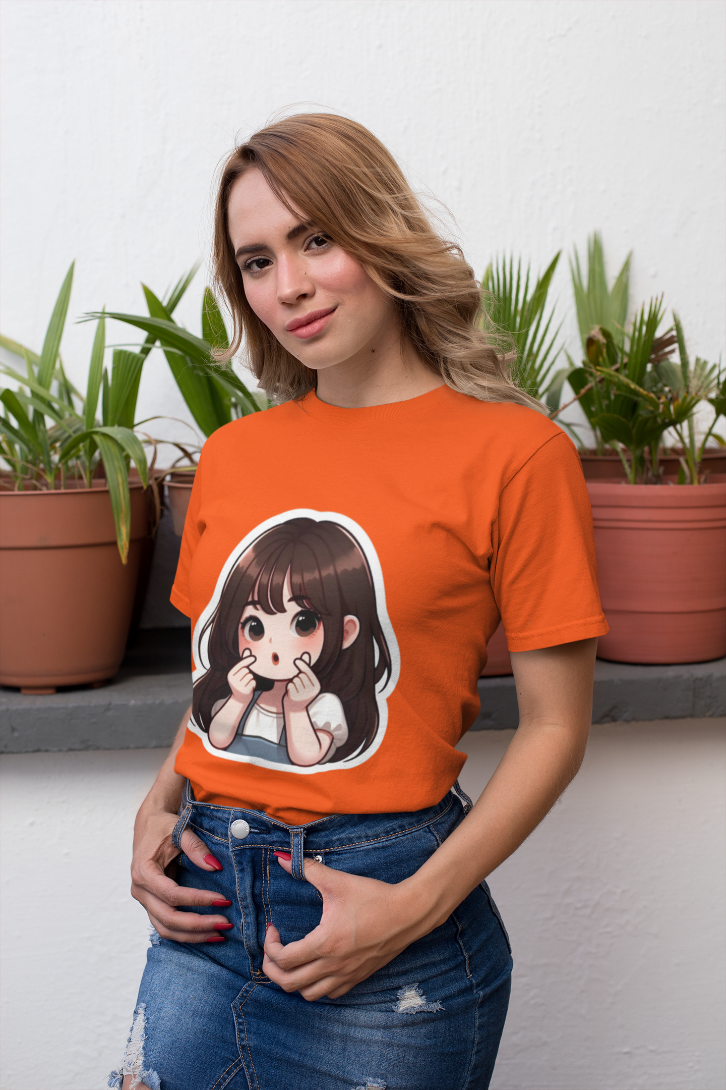 "Cute Heart Pose" Girl Graphic T-Shirt – PD Clori