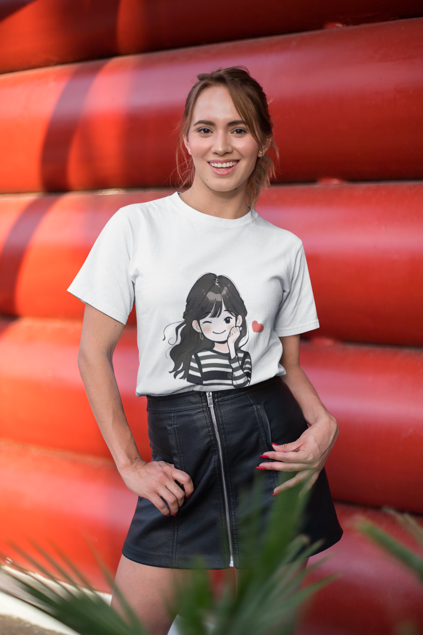"Wink & Blush" Girl Graphic T-Shirt – PD Clori