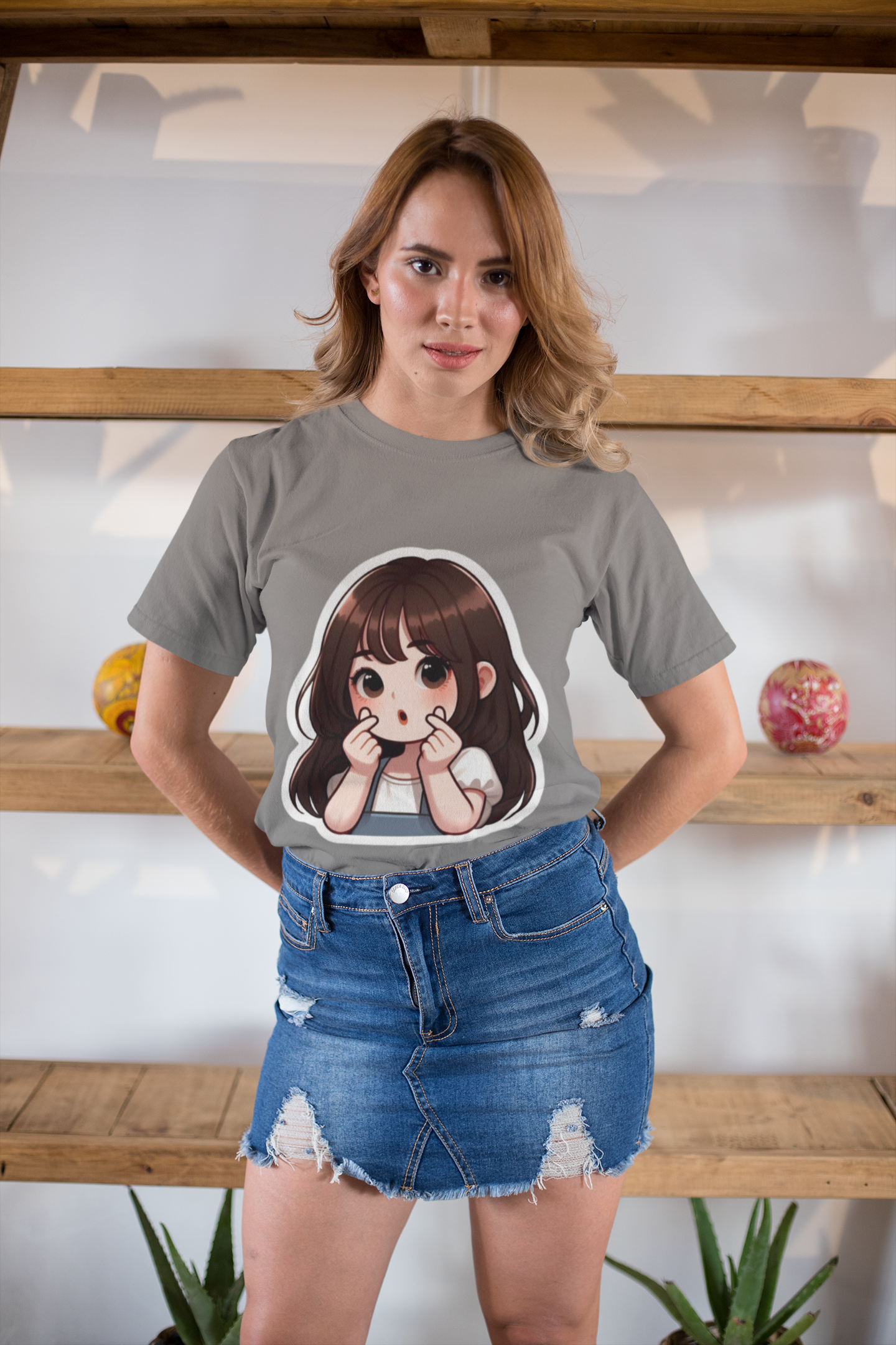 "Cute Heart Pose" Girl Graphic T-Shirt – PD Clori