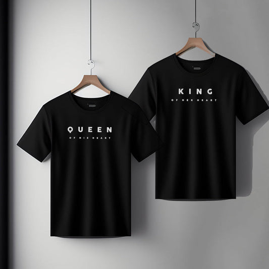 King & Queen Matching Couple T-Shirts