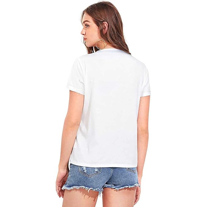 "Girl Power" Lightning Bolt Graphic White T-Shirt