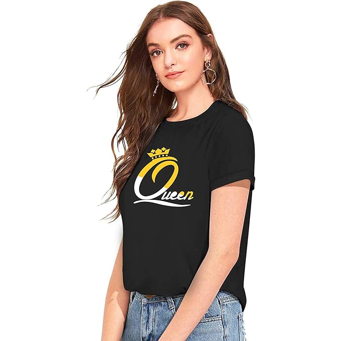 Queen Crown Graphic Printed T-Shirt for Women