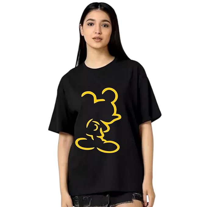 Mickey Outline Graphic Oversized T-Shirt