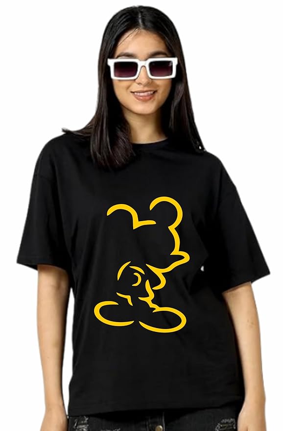 Mickey Outline Graphic Oversized T-Shirt