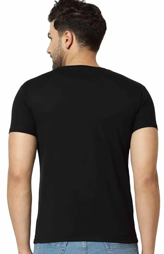 Men’s Black “Virat 18” Cricket Graphic Printed T-Shirt – Fan Edition Casual Tee