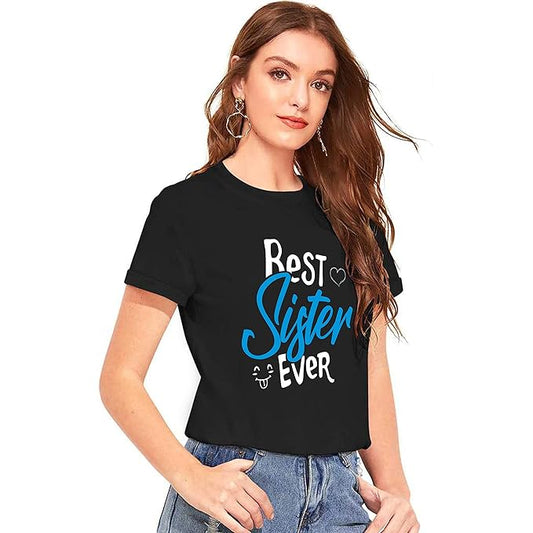 Best Sister Ever Graphic Print Women's T-Shirt