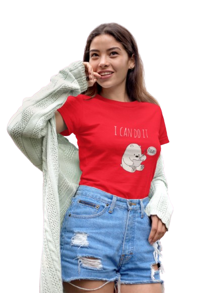"I Can Do It" Motivational Dino Black T-Shirt