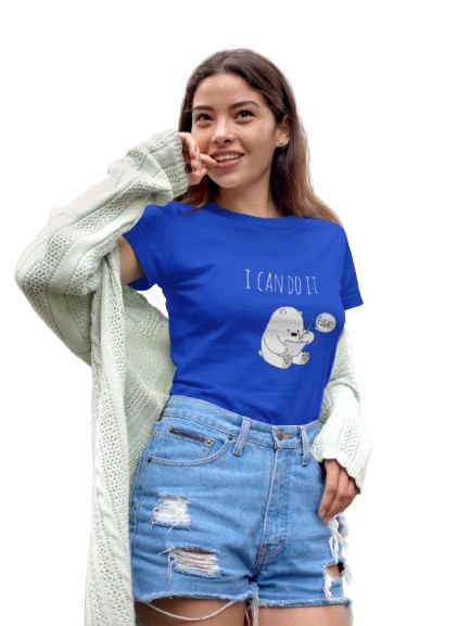 "I Can Do It" Motivational Dino Black T-Shirt