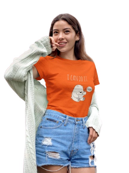 "I Can Do It" Motivational Dino Black T-Shirt
