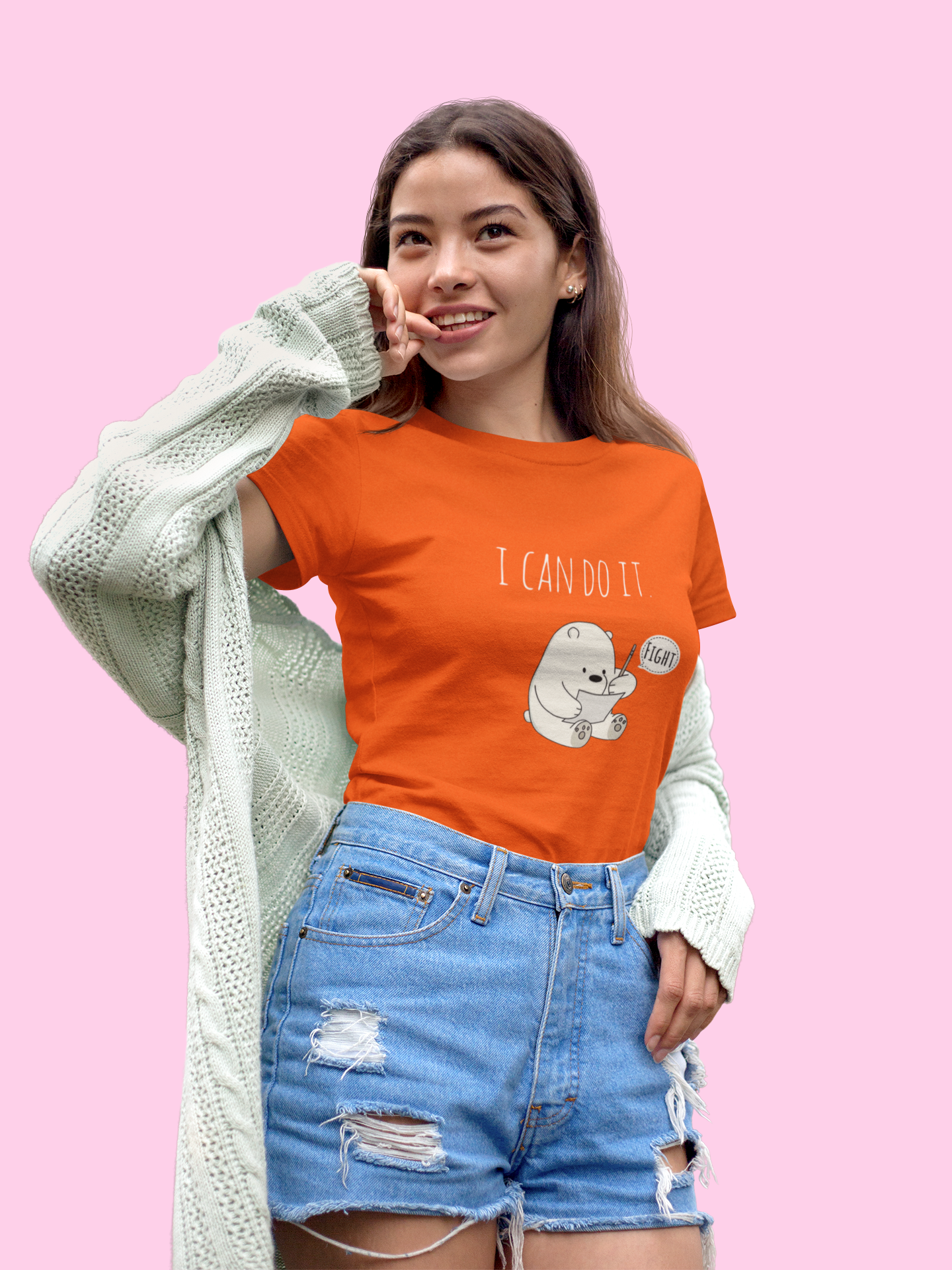 "I Can Do It" Motivational Dino Black T-Shirt