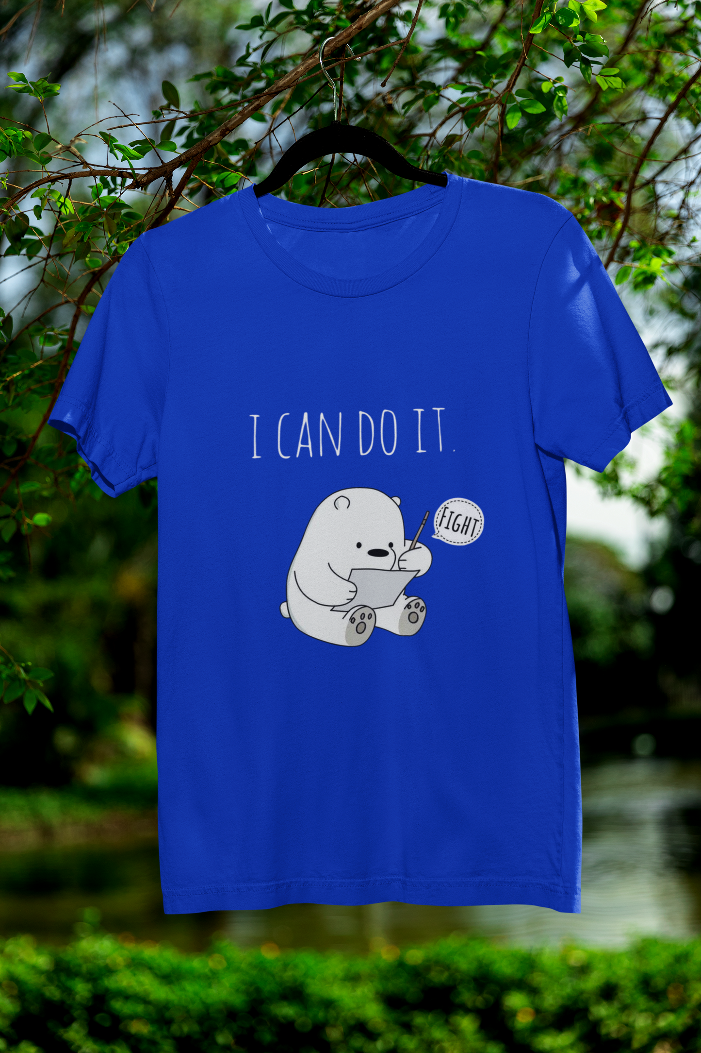 "I Can Do It" Motivational Dino Black T-Shirt