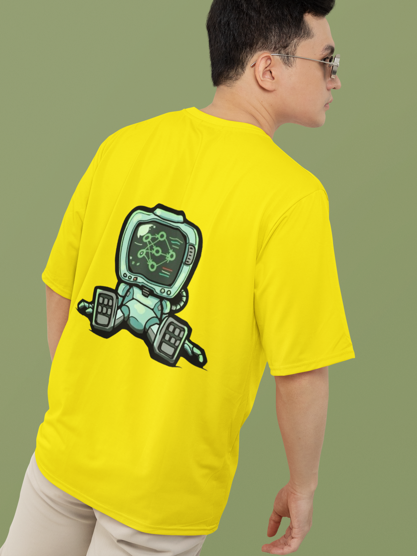 Men's Neon Yellow “ENGINEER” Graphic T-Shirt – Tech-Inspired Casual Wear