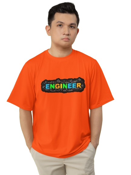 Men's Neon Yellow “ENGINEER” Graphic T-Shirt – Tech-Inspired Casual Wear
