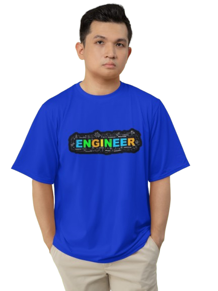 Men's Neon Yellow “ENGINEER” Graphic T-Shirt – Tech-Inspired Casual Wear