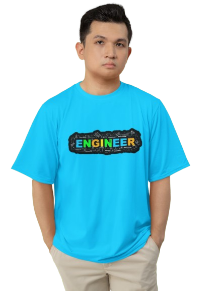 Men's Neon Yellow “ENGINEER” Graphic T-Shirt – Tech-Inspired Casual Wear