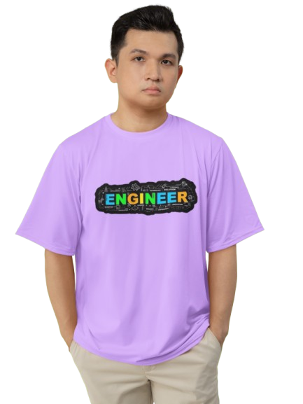 Men's Neon Yellow “ENGINEER” Graphic T-Shirt – Tech-Inspired Casual Wear